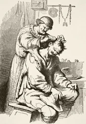 A doctor performing an operation, from 